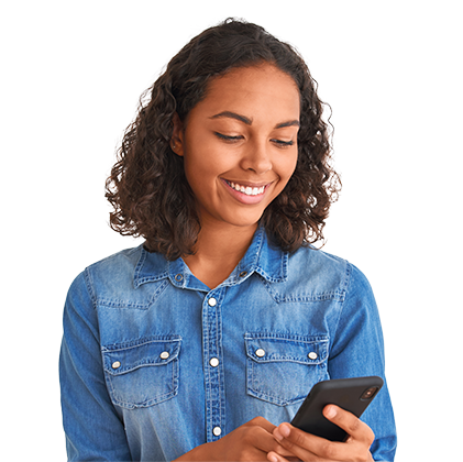 smiling woman talking on cell phone